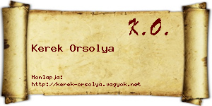 Kerek Orsolya névjegykártya